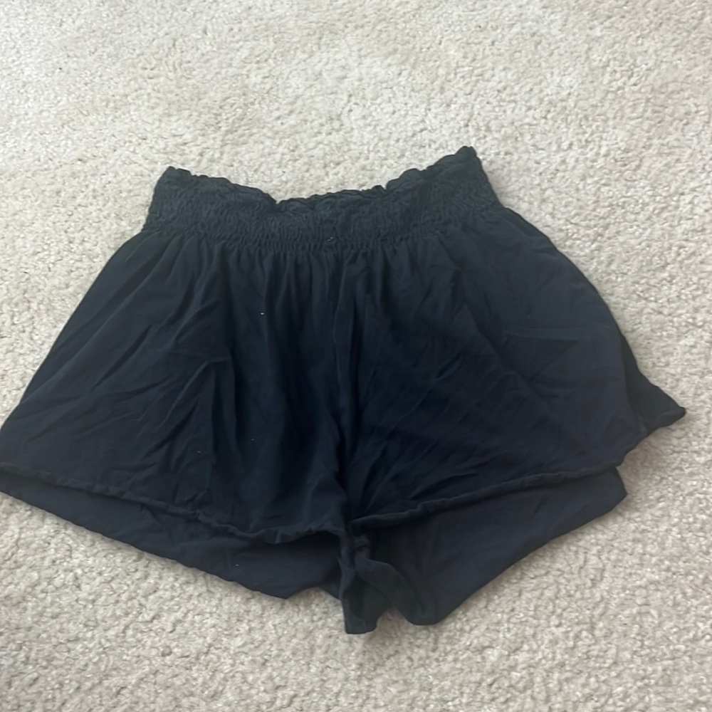 Black lettuce cut SHEIN shorts
